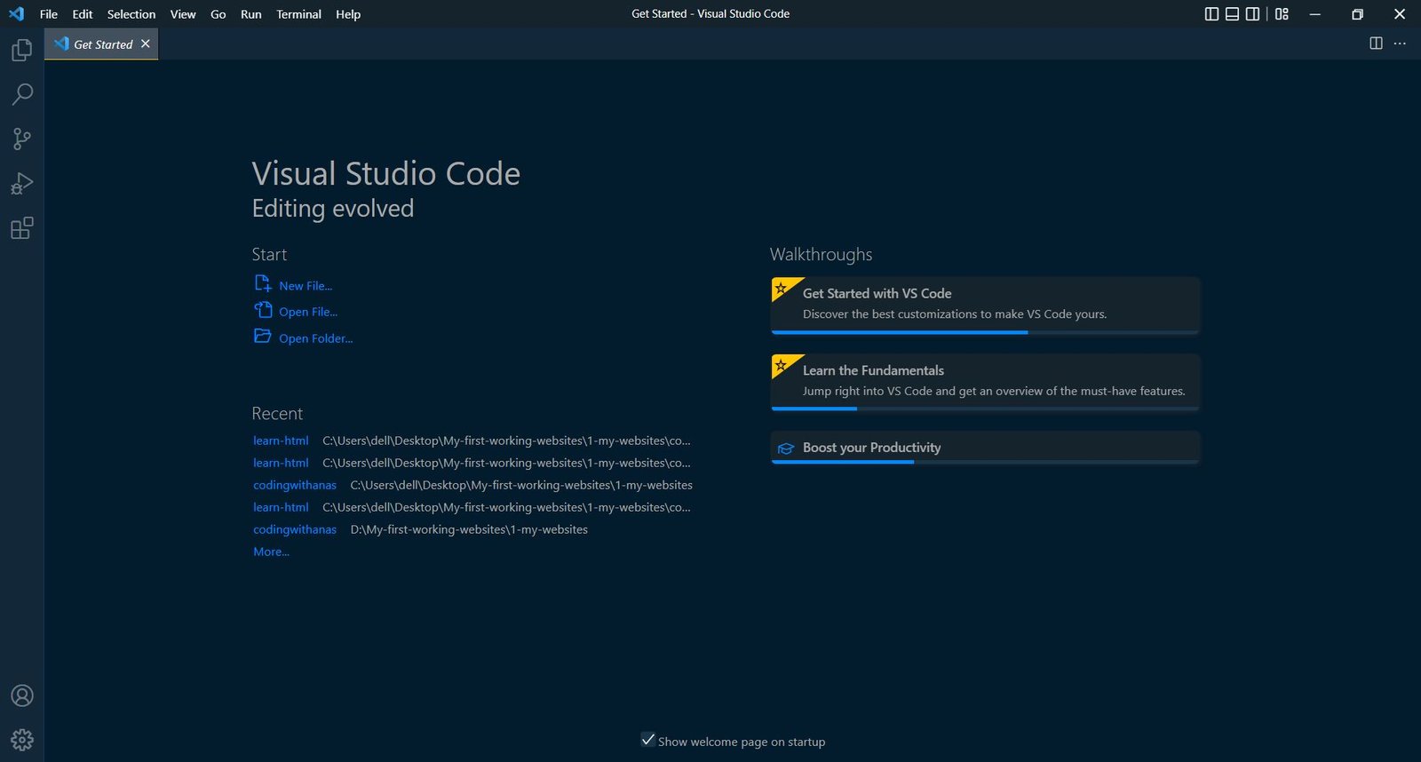 vs code interface