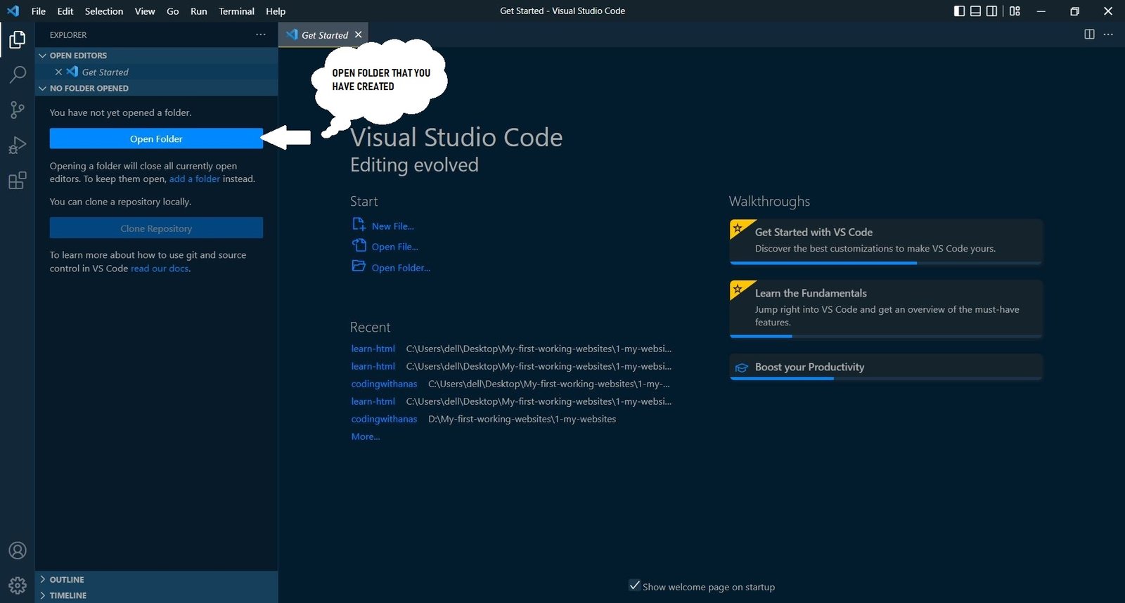 vs code explorer