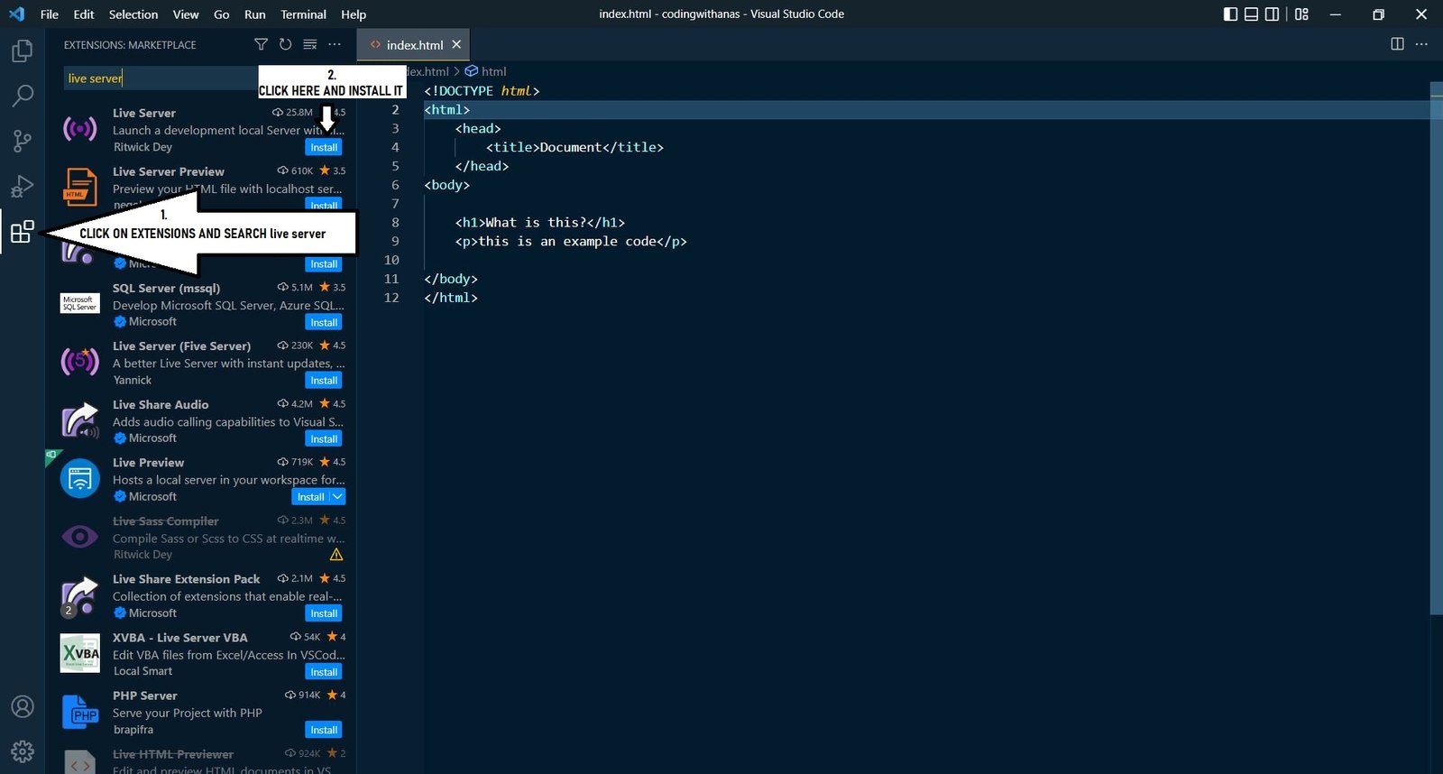 vs code explorer